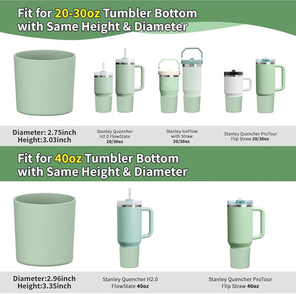 Higher Silicone Boot Compatible with Stanley Quencher H2.0 20/30/40oz | Tumbler Cups Anti-Slip & Anti-Scratch Soft Water Bottle Bottom Sleeve Cover Protector for IceFlow Flip 20/30oz, BPA Free - Colors B