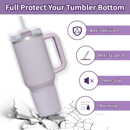 Higher Silicone Boot Compatible with Stanley Quencher H2.0 20/30/40oz | Tumbler Cups Anti-Slip & Anti-Scratch Soft Water Bottle Bottom Sleeve Cover Protector for IceFlow Flip 20/30oz, BPA Free - Colors B