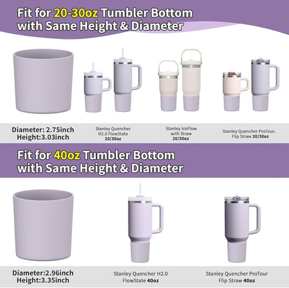 Higher Silicone Boot Compatible with Stanley Quencher H2.0 20/30/40oz | Tumbler Cups Anti-Slip & Anti-Scratch Soft Water Bottle Bottom Sleeve Cover Protector for IceFlow Flip 20/30oz, BPA Free - Colors B