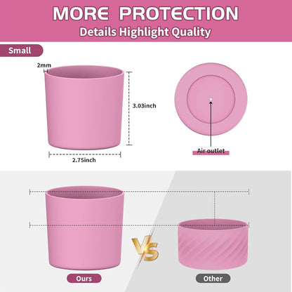 Higher Silicone Boot Compatible with Stanley Quencher H2.0 20/30/40oz | Tumbler Cups Anti-Slip & Anti-Scratch Soft Water Bottle Bottom Sleeve Cover Protector for IceFlow Flip 20/30oz, BPA Free - Colors B
