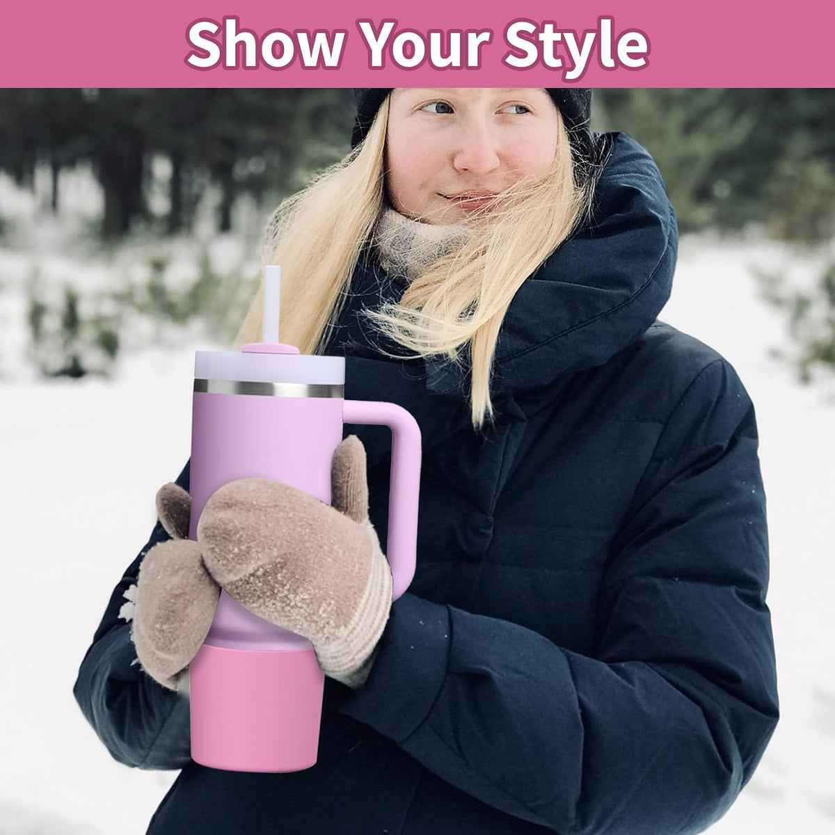 Higher Silicone Boot Compatible with Stanley Quencher H2.0 20/30/40oz | Tumbler Cups Anti-Slip & Anti-Scratch Soft Water Bottle Bottom Sleeve Cover Protector for IceFlow Flip 20/30oz, BPA Free - Colors B