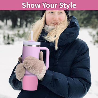 Higher Silicone Boot Compatible with Stanley Quencher H2.0 20/30/40oz | Tumbler Cups Anti-Slip & Anti-Scratch Soft Water Bottle Bottom Sleeve Cover Protector for IceFlow Flip 20/30oz, BPA Free - Colors B
