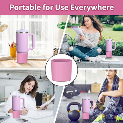 Higher Silicone Boot Compatible with Stanley Quencher H2.0 20/30/40oz | Tumbler Cups Anti-Slip & Anti-Scratch Soft Water Bottle Bottom Sleeve Cover Protector for IceFlow Flip 20/30oz, BPA Free - Colors B
