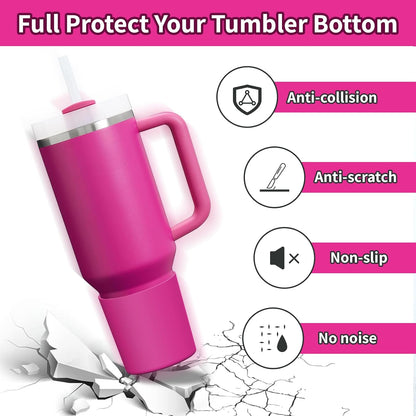 Higher Silicone Boot Compatible with Stanley Quencher H2.0 20/30/40oz | Tumbler Cups Anti-Slip & Anti-Scratch Soft Water Bottle Bottom Sleeve Cover Protector for IceFlow Flip 20/30oz, BPA Free - Colors B