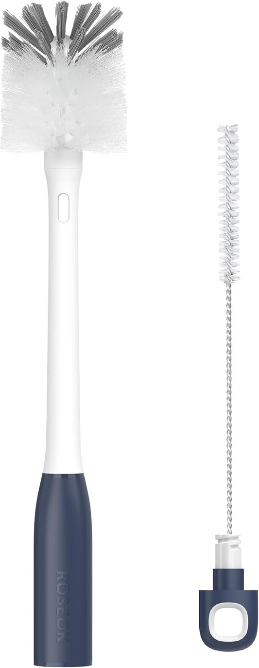 Bottle Brush with Straw Cleaner Brush, 2 in 1, Nylon Bristles
