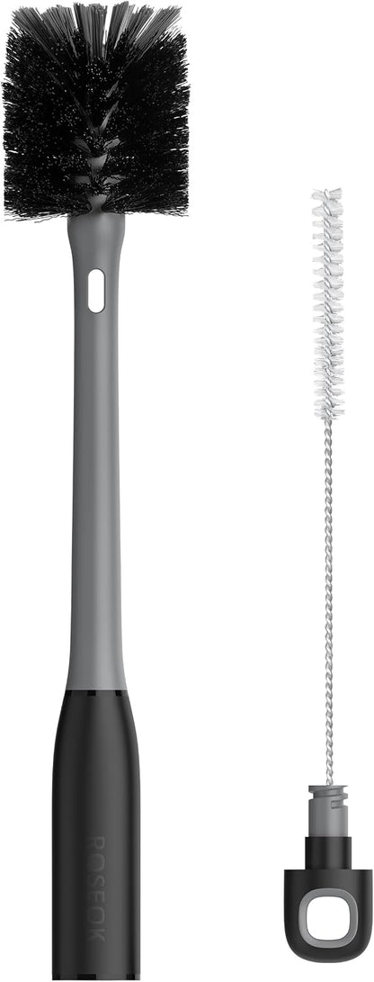 Bottle Brush with Straw Cleaner Brush, 2 in 1, Nylon Bristles
