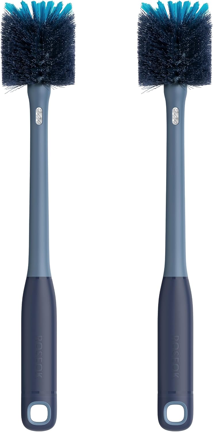 Bottle Brush with Straw Cleaner Brush, 2 in 1, Nylon Bristles