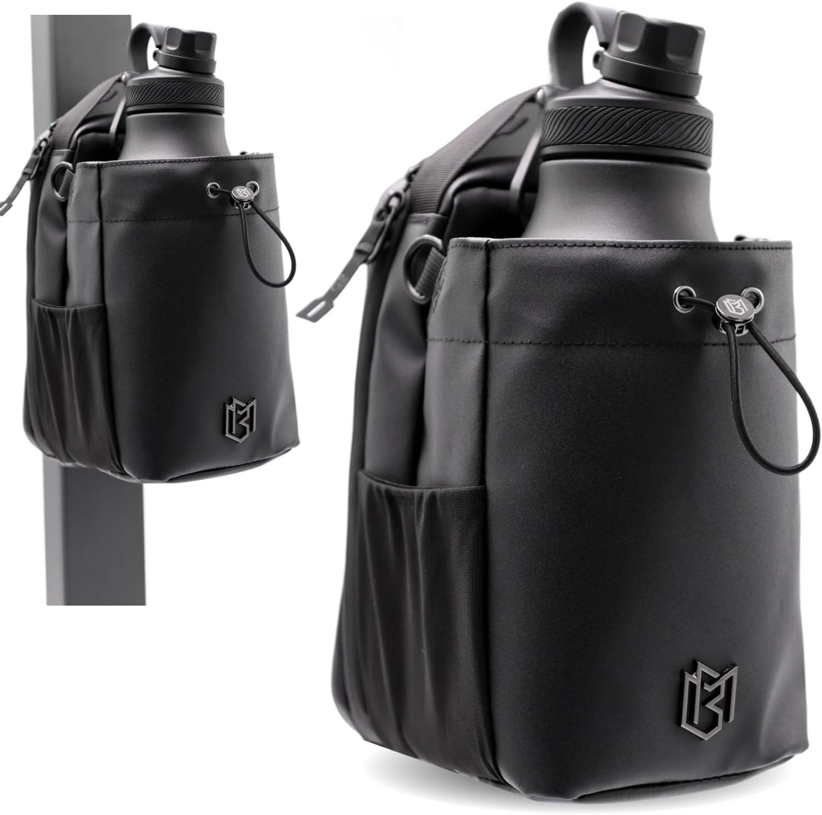 Magnetic Bottle Bag Sling Bag for Men and Women | Gym Bag for Gym, Travel, Work, and Sports | Keep Your Items off the Dirty Gym Floor With Magnetic Attachment (Black)