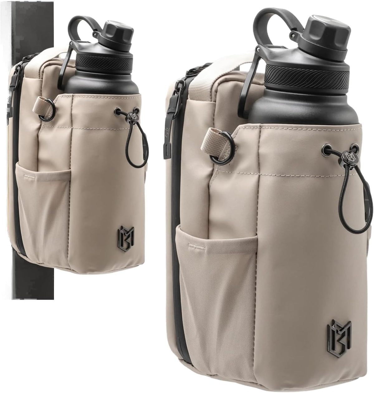 Magnetic Bottle Bag Sling Bag for Men and Women | Gym Bag for Gym, Travel, Work, and Sports | Keep Your Items off the Dirty Gym Floor With Magnetic Attachment (Black)
