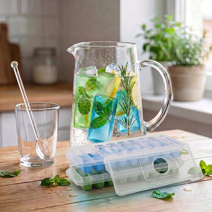 2 Pcs Long Ice Stick Tray Silicone with Lid,Water Bottle Ice Cube Tray with Easy Push and Pop Out Material, Ideal for Sports and Water Bottles