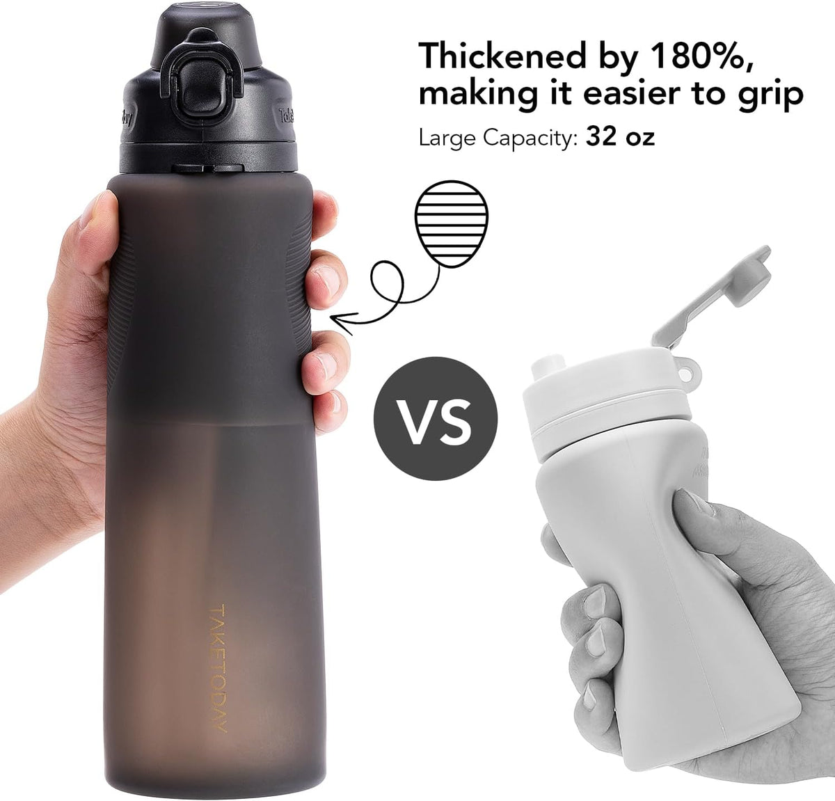 Collapsible Water Bottles 32oz, Foldable Travel Water Bottle, BPA Free, Silicone Water Bottle Leakproof for Hiking, International Travel, Outdoors