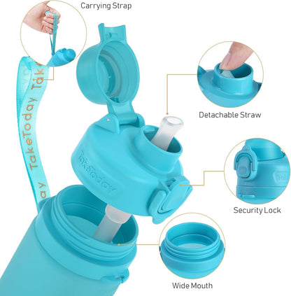 Collapsible Water Bottles 32oz, Foldable Travel Water Bottle, BPA Free, Silicone Water Bottle Leakproof for Hiking, International Travel, Outdoors
