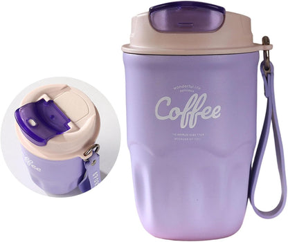 Stainless Steel Coffee Mug, Insulated Coffee Mug with Handle, Insulated -Tumbler with Lid & Handle, Leakproof, Keep Hot/Ice, Tea & Beers, for Home, Offices & Outdoor Use
