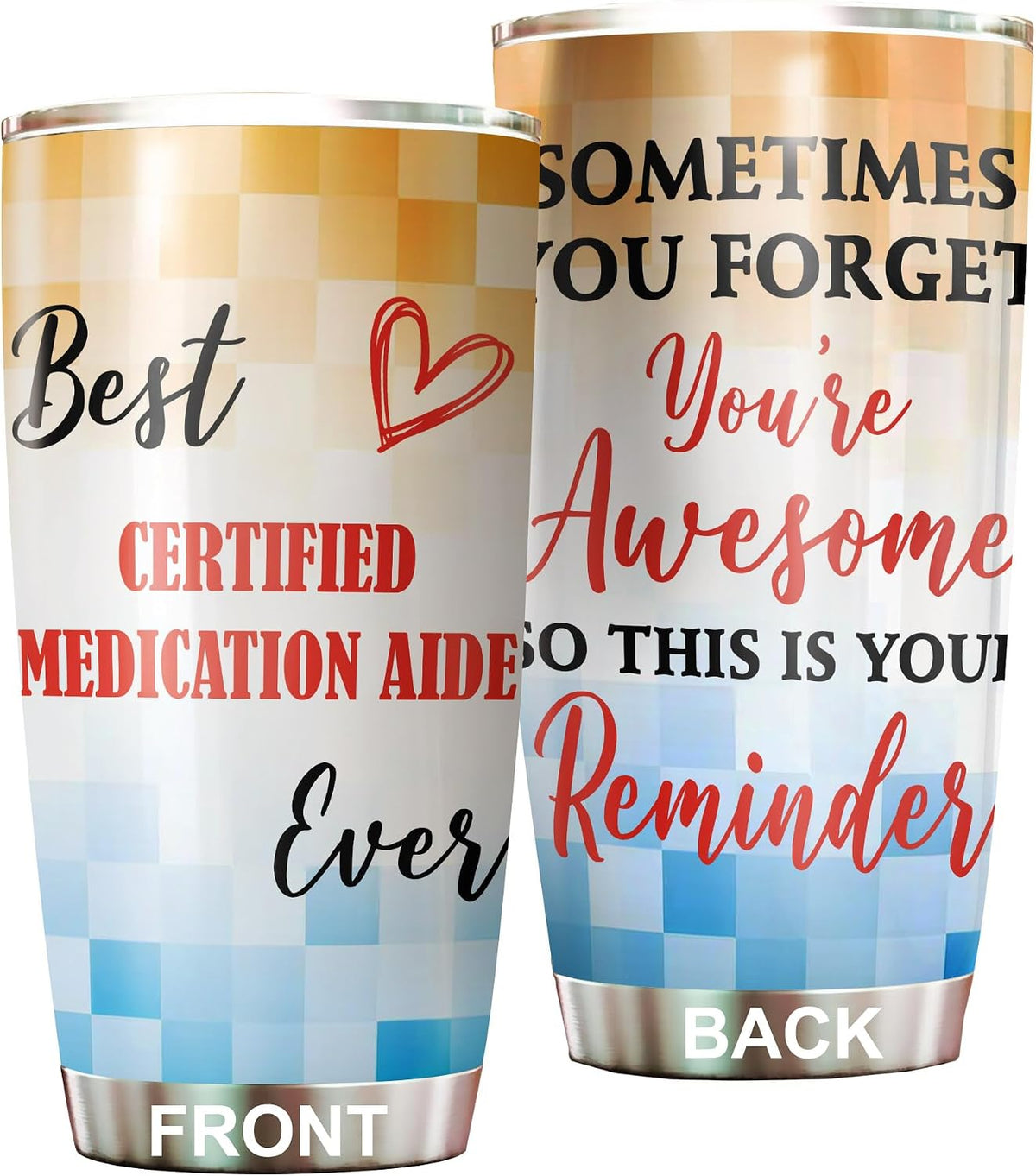 Best Caterer Ever Tumbler Stainless Steel 20oz, Office Gifts Women Men Work Friends Coworker, Driking Coffee Cup For Birthday Christmas - Colors I