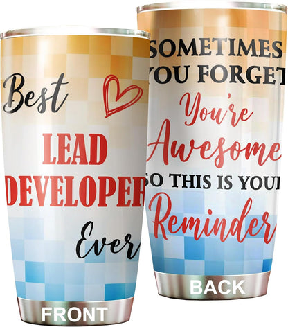 Best Caterer Ever Tumbler Stainless Steel 20oz, Office Gifts Women Men Work Friends Coworker, Driking Coffee Cup For Birthday Christmas - Colors I