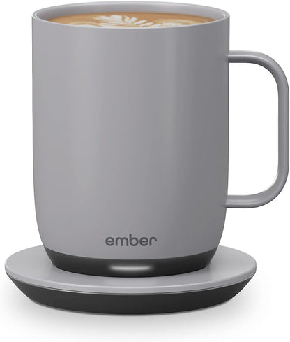 Temperature Control Smart Mug 2, 14 Oz, App-Controlled Heated Coffee Mug with 80 Min Battery Life and Improved Design, White