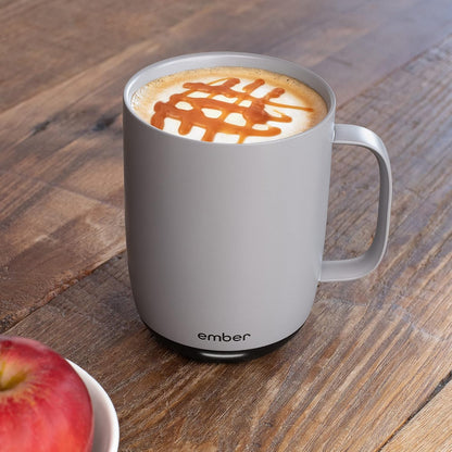 Temperature Control Smart Mug 2, 14 Oz, App-Controlled Heated Coffee Mug with 80 Min Battery Life and Improved Design, White