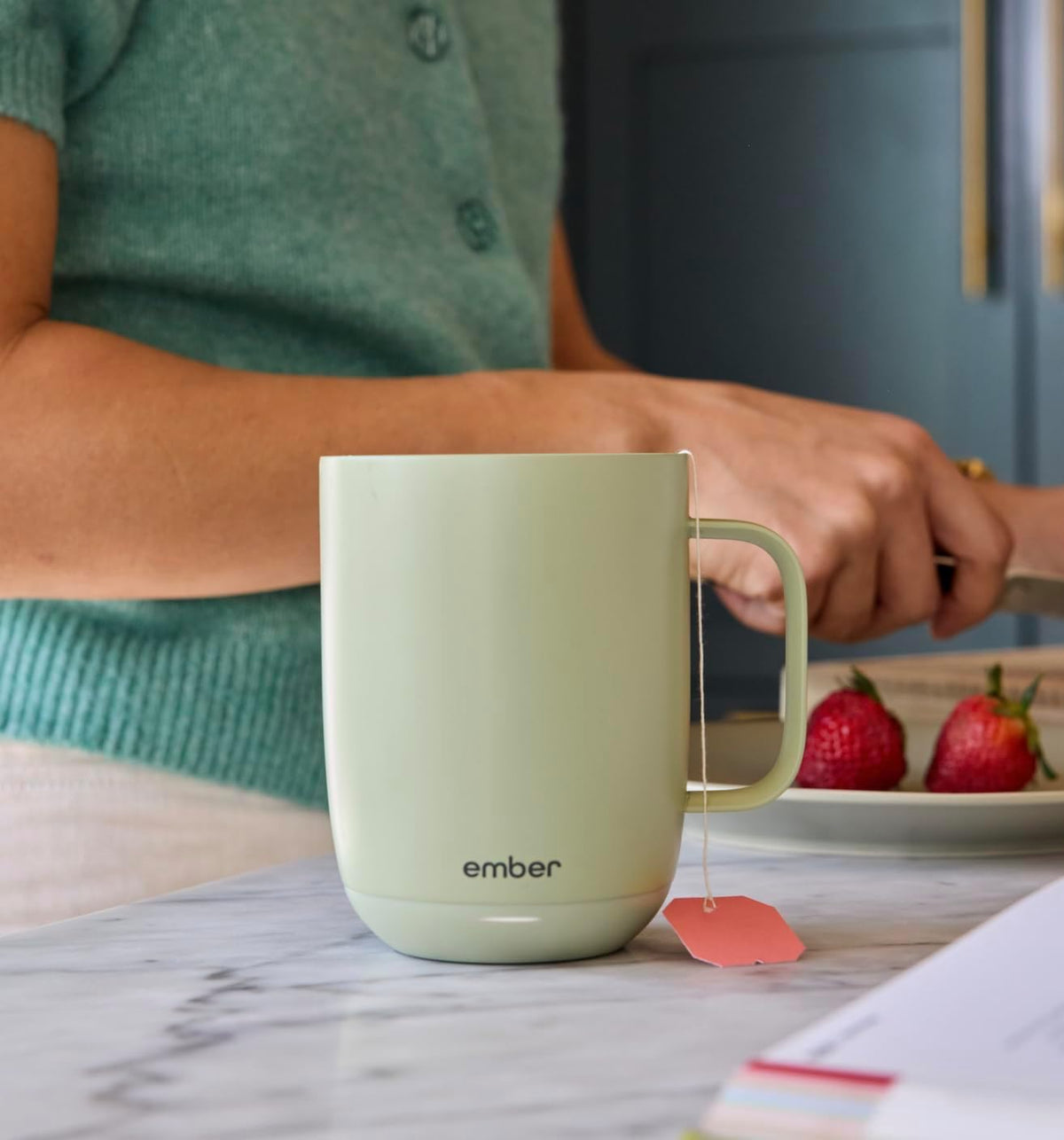 Temperature Control Smart Mug 2, 14 Oz, App-Controlled Heated Coffee Mug with 80 Min Battery Life and Improved Design, White