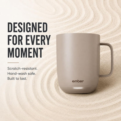 Temperature Control Smart Mug 2, 14 Oz, App-Controlled Heated Coffee Mug with 80 Min Battery Life and Improved Design, White