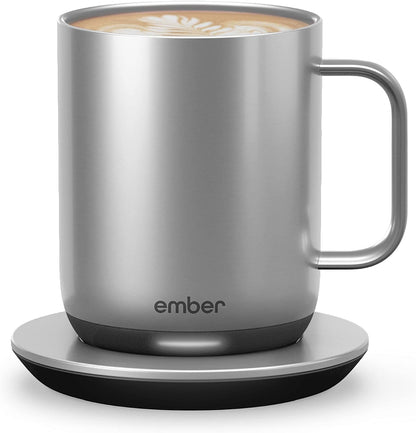 Temperature Control Smart Mug 2, 14 Oz, App-Controlled Heated Coffee Mug with 80 Min Battery Life and Improved Design, White