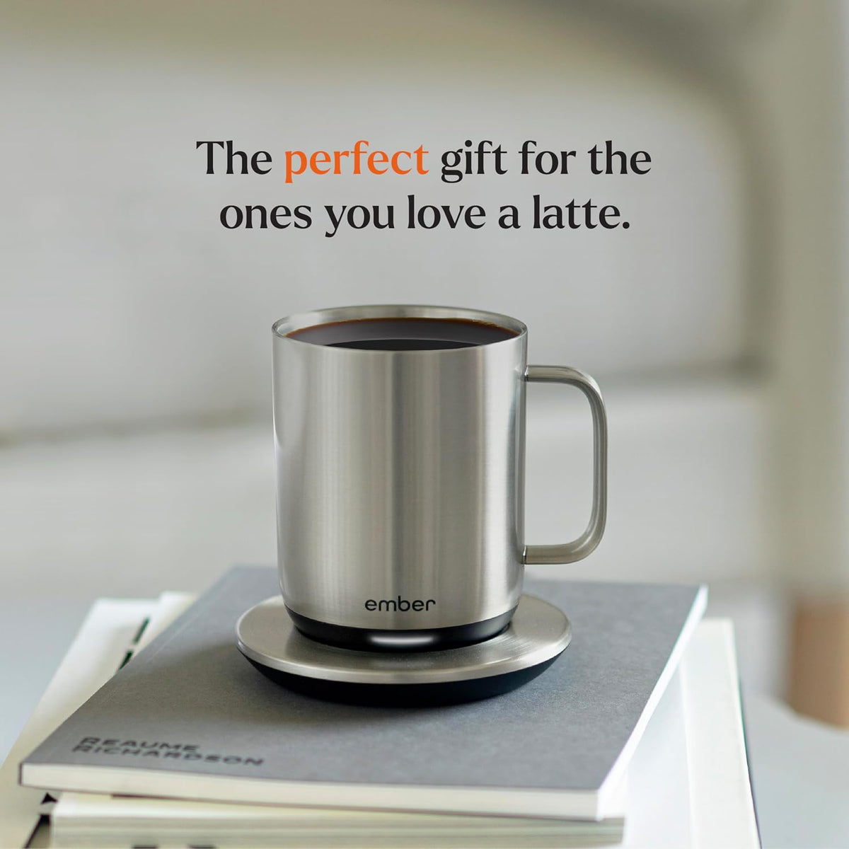 Temperature Control Smart Mug 2, 14 Oz, App-Controlled Heated Coffee Mug with 80 Min Battery Life and Improved Design, White