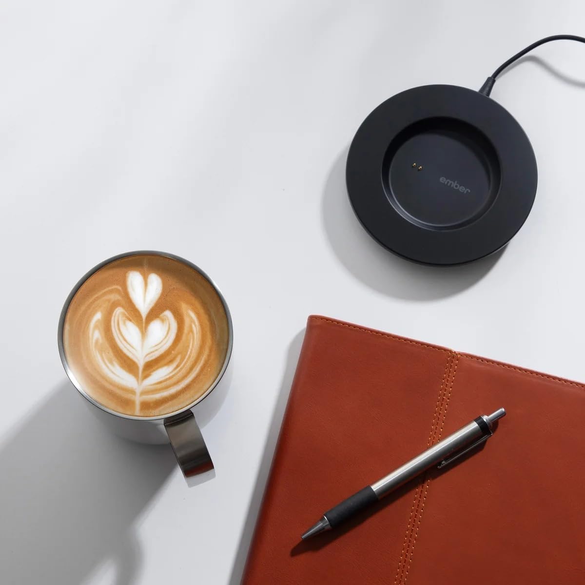 Temperature Control Smart Mug 2, 14 Oz, App-Controlled Heated Coffee Mug with 80 Min Battery Life and Improved Design, White