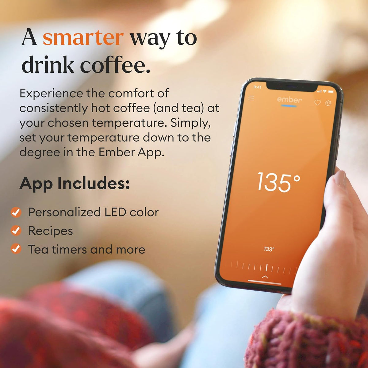 Temperature Control Smart Mug 2, 14 Oz, App-Controlled Heated Coffee Mug with 80 Min Battery Life and Improved Design, White