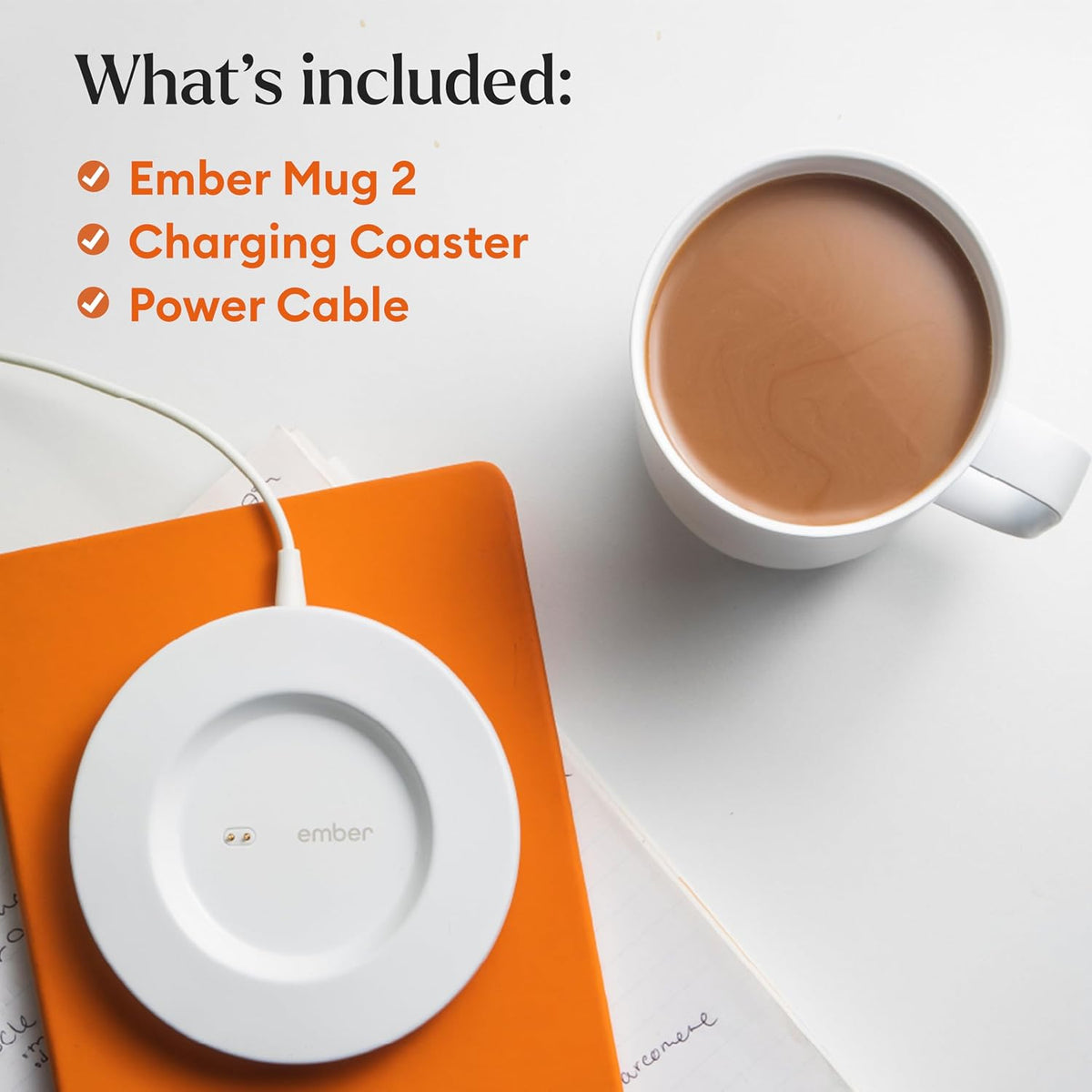 Temperature Control Smart Mug 2, 14 Oz, App-Controlled Heated Coffee Mug with 80 Min Battery Life and Improved Design, White