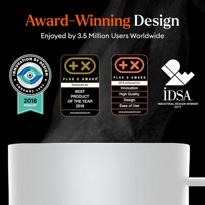 Temperature Control Smart Mug 2, 14 Oz, App-Controlled Heated Coffee Mug with 80 Min Battery Life and Improved Design, White