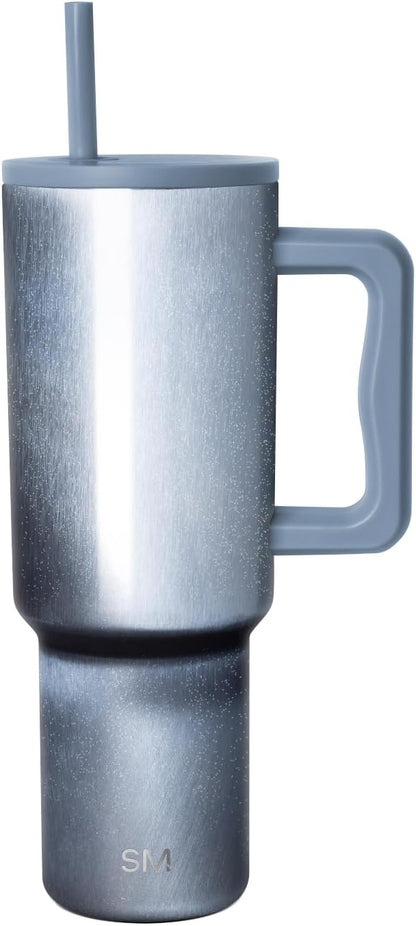 40 oz Trek Tumbler with Handle and Straw Lid | Cup Holder Friendly Insulated Stainless Steel Travel Mug | Slumberland - Colors A