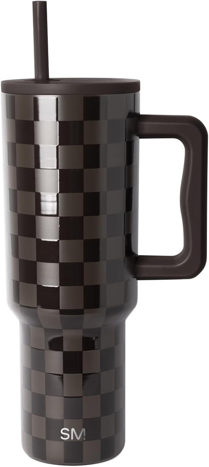 40 oz Trek Tumbler with Handle and Straw Lid | Cup Holder Friendly Insulated Stainless Steel Travel Mug | Slumberland - Colors A