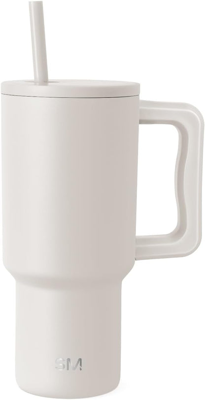40 oz Trek Tumbler with Handle and Straw Lid | Cup Holder Friendly Insulated Stainless Steel Travel Mug | Slumberland - Colors A