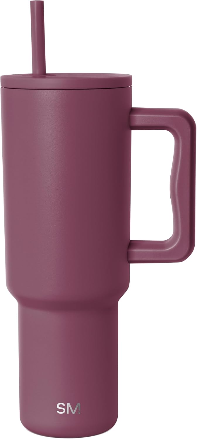 40 oz Trek Tumbler with Handle and Straw Lid | Cup Holder Friendly Insulated Stainless Steel Travel Mug | Slumberland - Colors A