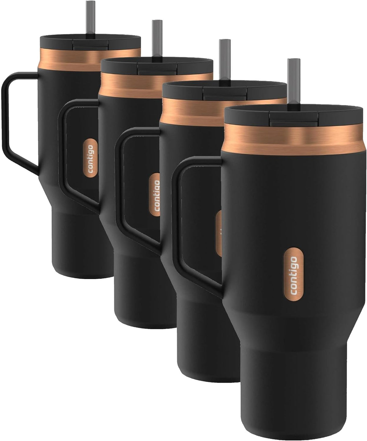 SnapSeal 30 oz Stainless Steel Vacuum-Insulated Tumbler with Handle & Reusable Straw, Leakproof AutoClose Lid, Cup Holder Friendly, BPA-Free & Lead-Free, Dishwasher Safe