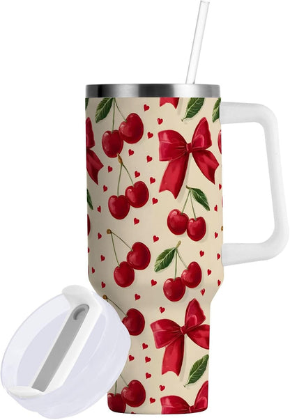Monkey Face Banana 30 oz Tumbler with Handle and Straw Lid, Insulated Stainless Steel Water Bottle Portable Travel Coffee Tea Mug Cup - Colors D