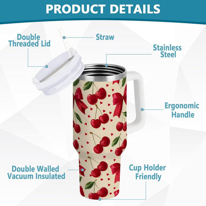 Monkey Face Banana 30 oz Tumbler with Handle and Straw Lid, Insulated Stainless Steel Water Bottle Portable Travel Coffee Tea Mug Cup - Colors D