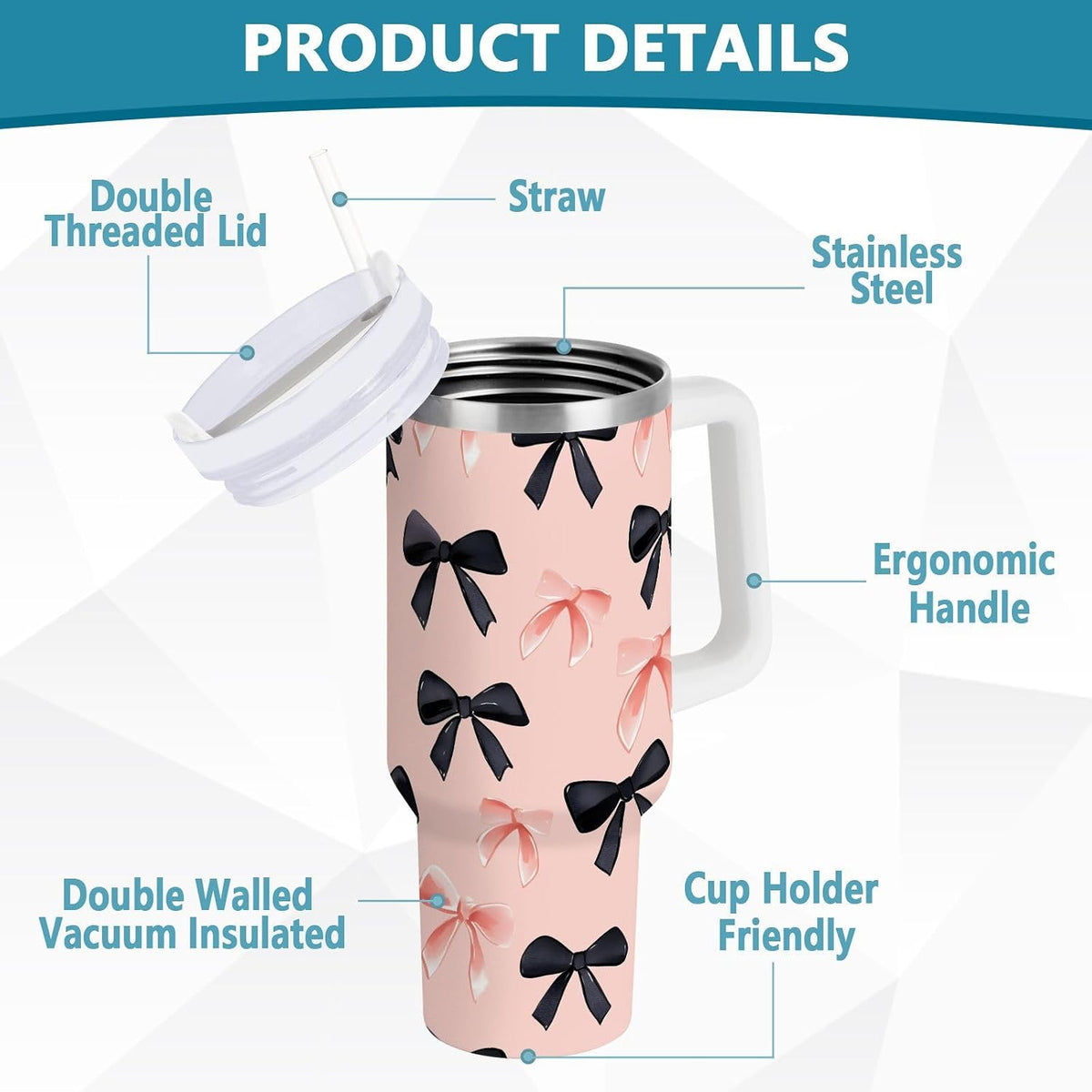 Monkey Face Banana 30 oz Tumbler with Handle and Straw Lid, Insulated Stainless Steel Water Bottle Portable Travel Coffee Tea Mug Cup - Colors D