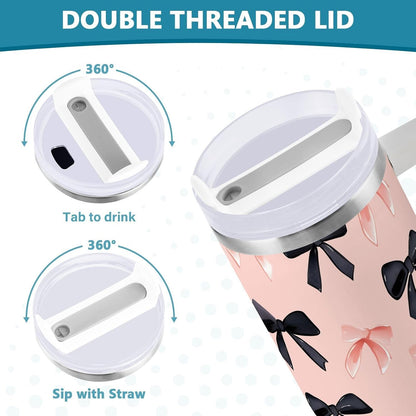 Monkey Face Banana 30 oz Tumbler with Handle and Straw Lid, Insulated Stainless Steel Water Bottle Portable Travel Coffee Tea Mug Cup - Colors D