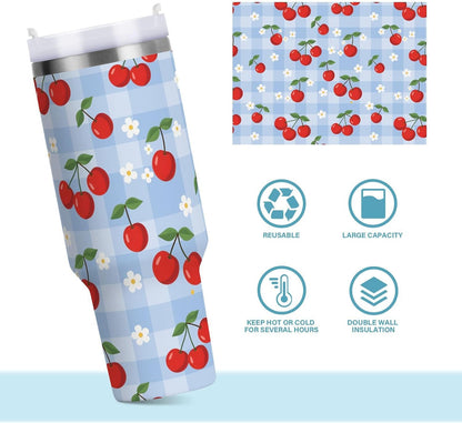 Monkey Face Banana 30 oz Tumbler with Handle and Straw Lid, Insulated Stainless Steel Water Bottle Portable Travel Coffee Tea Mug Cup - Colors D