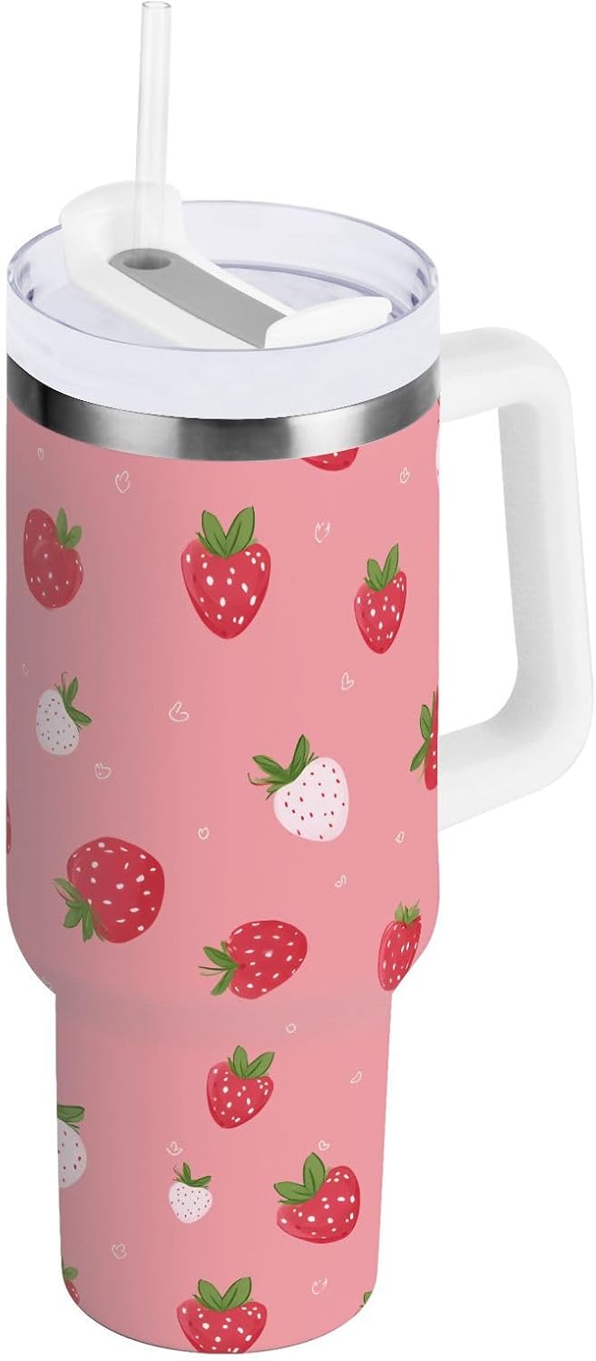 Monkey Face Banana 30 oz Tumbler with Handle and Straw Lid, Insulated Stainless Steel Water Bottle Portable Travel Coffee Tea Mug Cup - Colors D