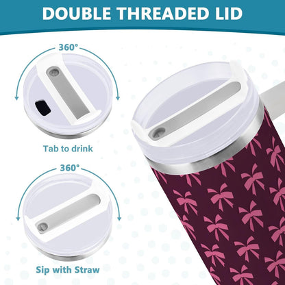 Monkey Face Banana 30 oz Tumbler with Handle and Straw Lid, Insulated Stainless Steel Water Bottle Portable Travel Coffee Tea Mug Cup - Colors D