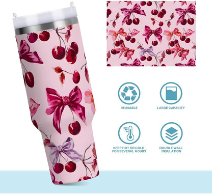 Monkey Face Banana 30 oz Tumbler with Handle and Straw Lid, Insulated Stainless Steel Water Bottle Portable Travel Coffee Tea Mug Cup - Colors D