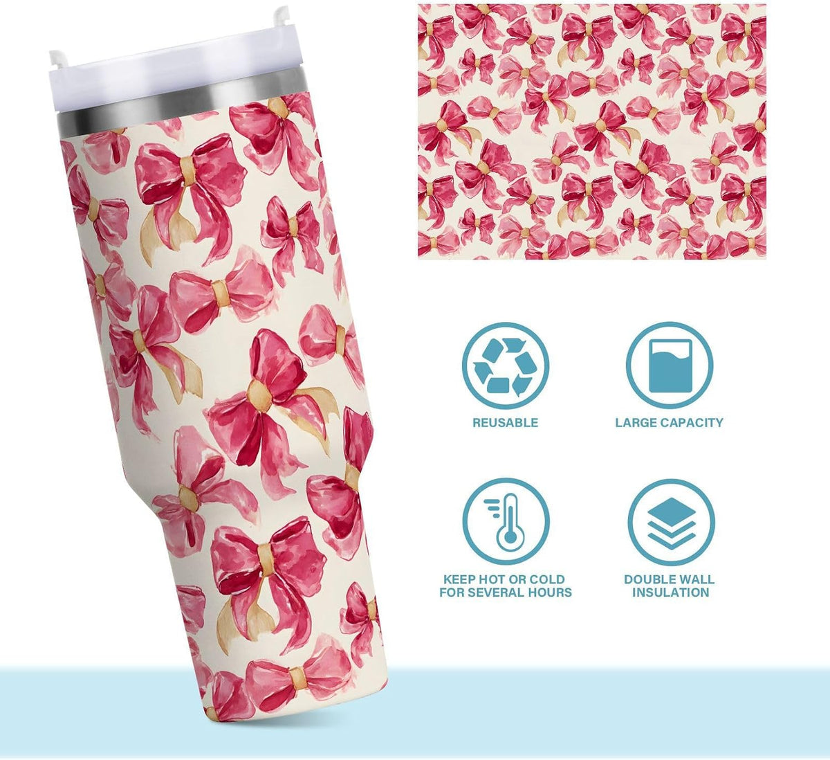 Monkey Face Banana 30 oz Tumbler with Handle and Straw Lid, Insulated Stainless Steel Water Bottle Portable Travel Coffee Tea Mug Cup - Colors D