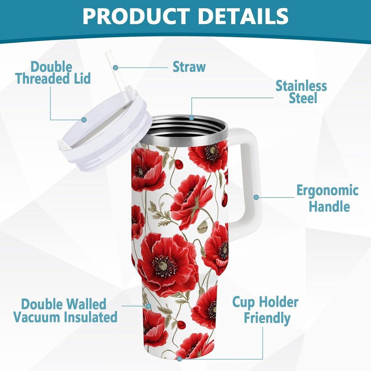 Monkey Face Banana 30 oz Tumbler with Handle and Straw Lid, Insulated Stainless Steel Water Bottle Portable Travel Coffee Tea Mug Cup - Colors D