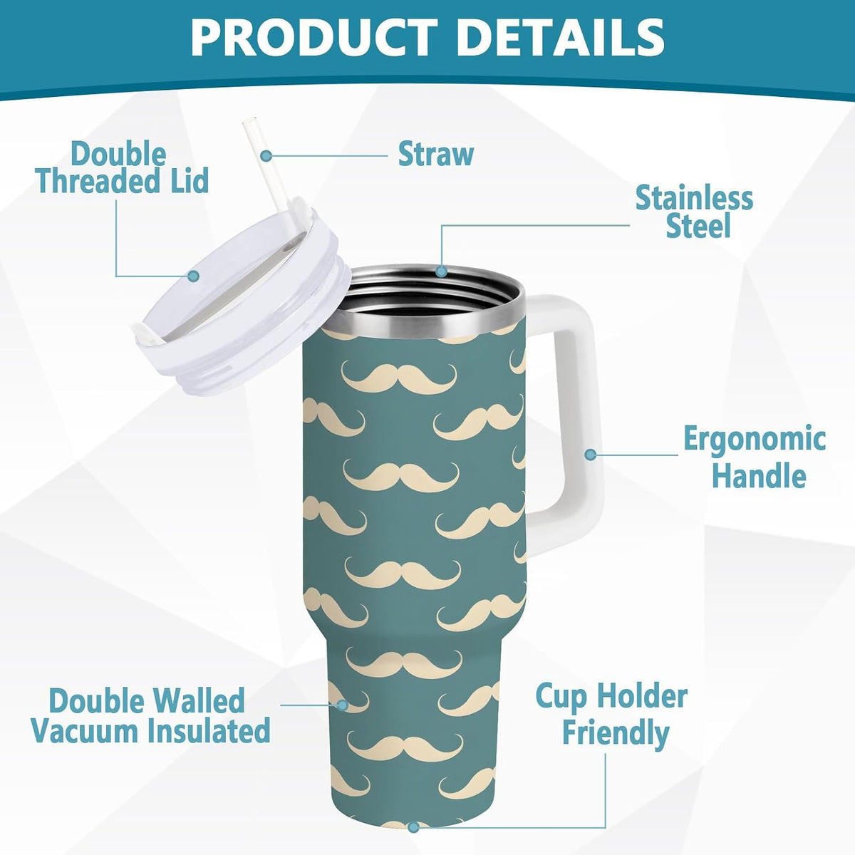 Monkey Face Banana 30 oz Tumbler with Handle and Straw Lid, Insulated Stainless Steel Water Bottle Portable Travel Coffee Tea Mug Cup - Colors D