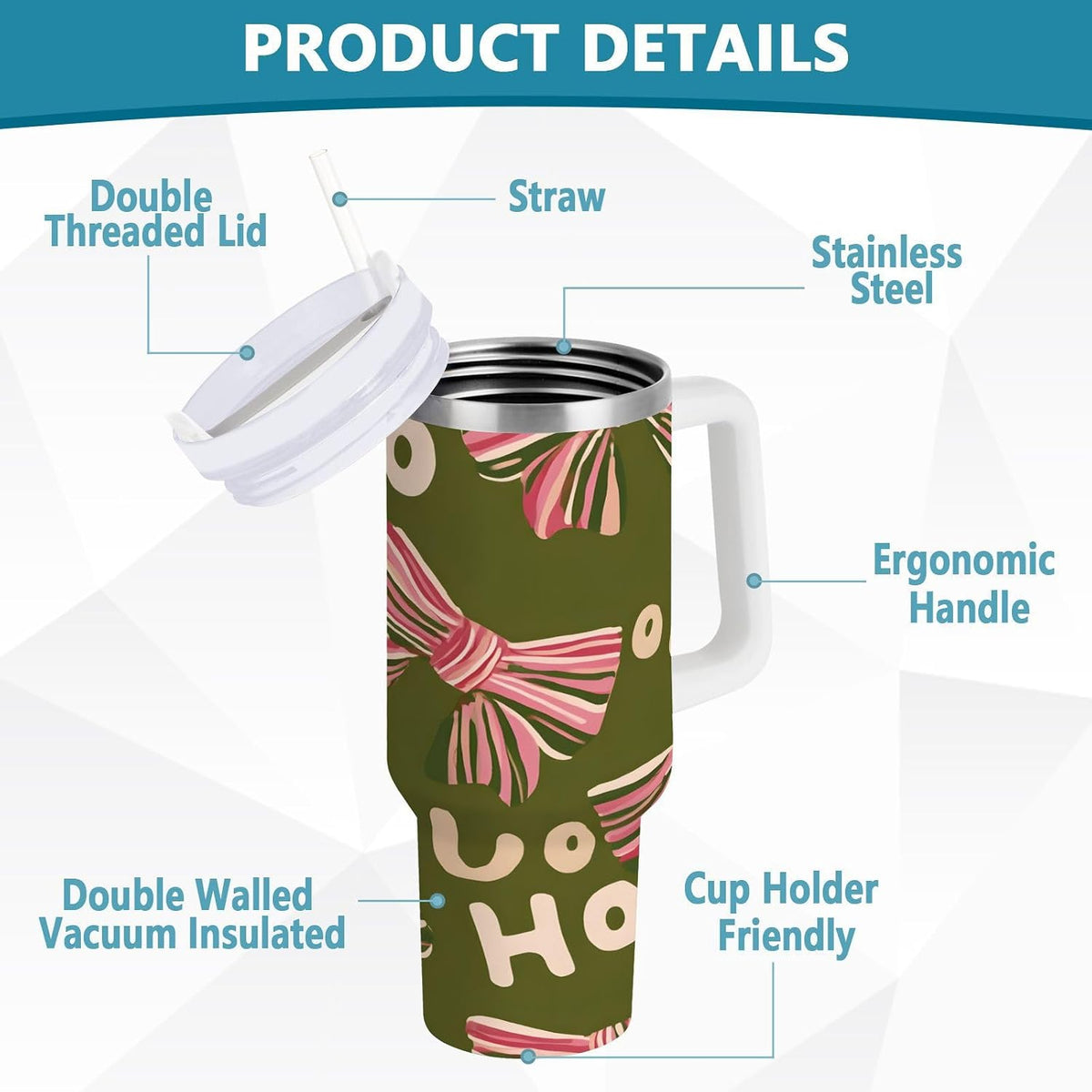 Monkey Face Banana 30 oz Tumbler with Handle and Straw Lid, Insulated Stainless Steel Water Bottle Portable Travel Coffee Tea Mug Cup - Colors D