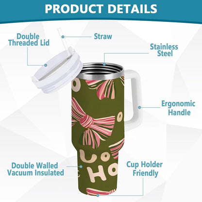 Monkey Face Banana 30 oz Tumbler with Handle and Straw Lid, Insulated Stainless Steel Water Bottle Portable Travel Coffee Tea Mug Cup - Colors D