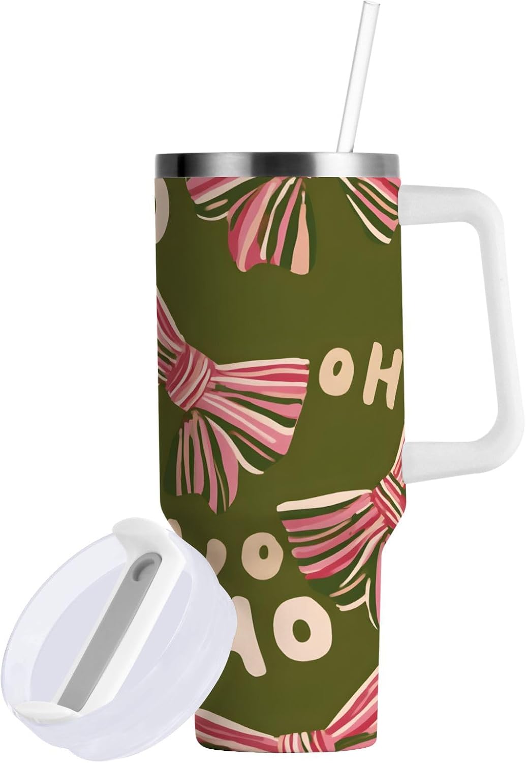 Monkey Face Banana 30 oz Tumbler with Handle and Straw Lid, Insulated Stainless Steel Water Bottle Portable Travel Coffee Tea Mug Cup - Colors D