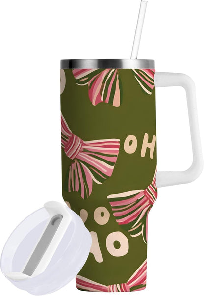 Monkey Face Banana 30 oz Tumbler with Handle and Straw Lid, Insulated Stainless Steel Water Bottle Portable Travel Coffee Tea Mug Cup - Colors D