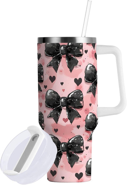 Monkey Face Banana 30 oz Tumbler with Handle and Straw Lid, Insulated Stainless Steel Water Bottle Portable Travel Coffee Tea Mug Cup - Colors D